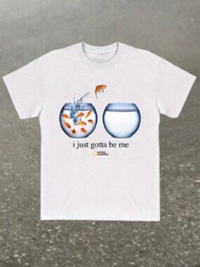 I Just Gotta Be Me Flying Goldfish T-shirt National Tee 90s Style